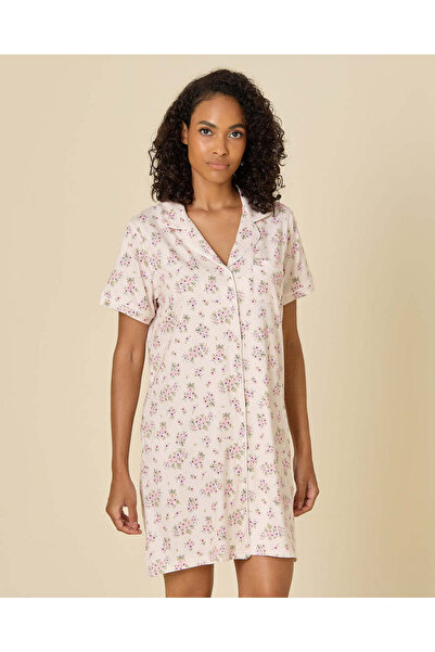 REDTAG Women White Printed Night Shirt