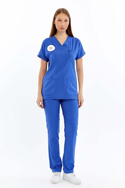 Çatı Medikal Spaniard - Cleaning Staff Uniform Lycra Scrubs (Women) (Complian...