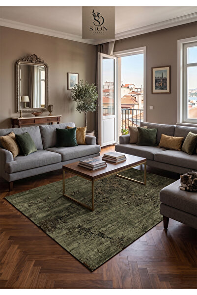 SionFabric Yıkanabilir Halı Kaymaz Taban Leke Tutmaz Salon Halısı Mutfak Halı...
