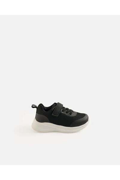 REDTAG Boys Black Mesh Trainers