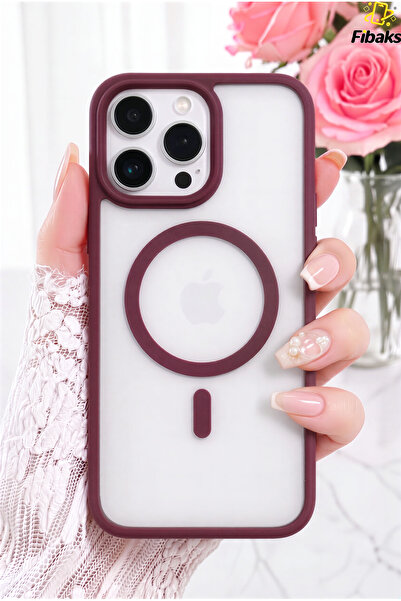 iPhone 16 Pro Max Case Matte Color Fingerprint Free Camera Protruding Precision Key Magsafe Supported Phone Case Cover Burgundy