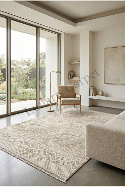 Lunaris Yumuşak Tuşeli Vizon Özel Kesim Modern Halı Salon Mutfak Antre Yolluk...