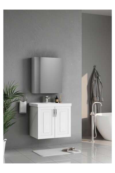 Wons Bathroom Londra 65 cm Beyaz Banyo Dolabı