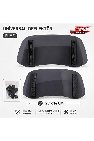 JİEKAİ FÜME 29 X 14 Aynasız Universal Çift Bağlantılı Asansörlü Deflektör