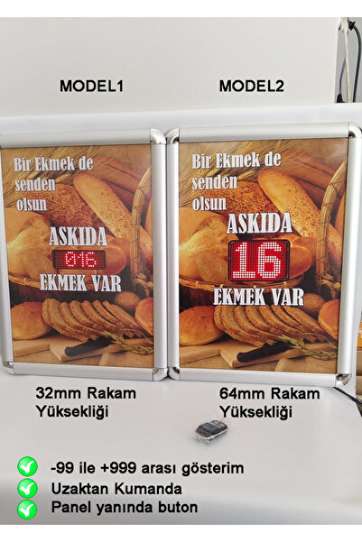 VALERM ASKIDA EKMEK ELEKTRONİK LED SAYAC PANOSU (MODEL2)