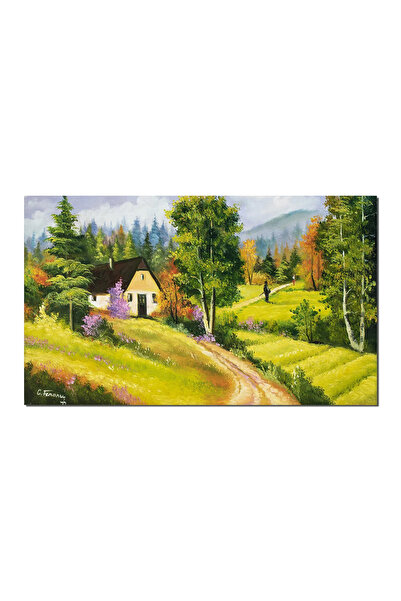 artnova Tablou pictat manual, Peisaj de la munte, pe meleaguri mioritice, 100...