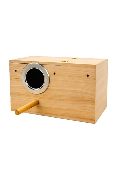 Golden cat Large Wooden Bird Breeding Box 34x19x18cm – Natural Nesting House ...