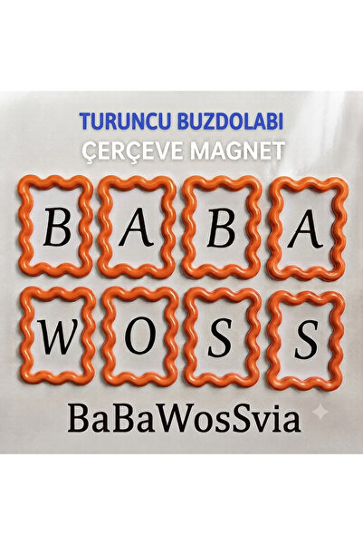 BaBaWoSs Buzdolabı Magnet TURUNCU Çerçeve Figürlü Yüksek Kaliteli Baskı 1 Adet