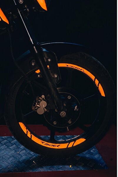 Banxtre 8-Piece Raider Written Wheel Rim Strip with Reflector for Tvs Raider ...