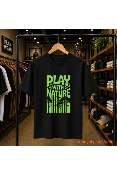 playwear Play with Nature Printed 100% Cotton Oversize Loose Regular Fit Crew...