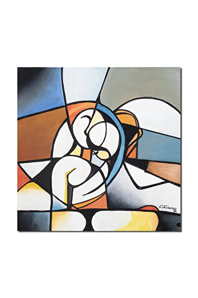 artnova Модерна ръчно рисувана картина на влюбени, Любов, 70x70см маслена кар...