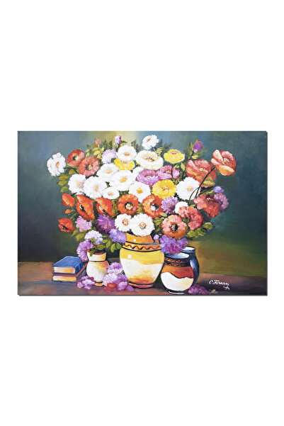 artnova Гигантска ръчно рисувана картина, Композиция с макове и хризантеми, 1...
