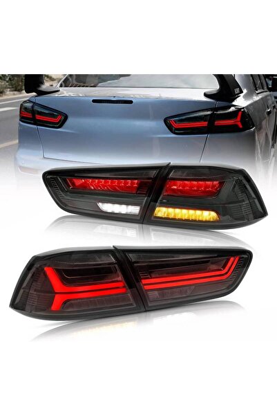 VLAND Σετ Πίσω Φώτων LED για Mitsubishi Lancer X 08-17, Τύπου Μπάρας, Φιμέ (C...