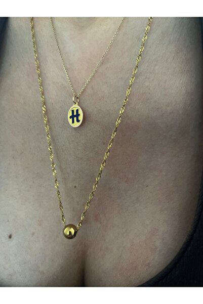 Hoop jewelery 60-cm Auger Chain Steel Ball Necklace