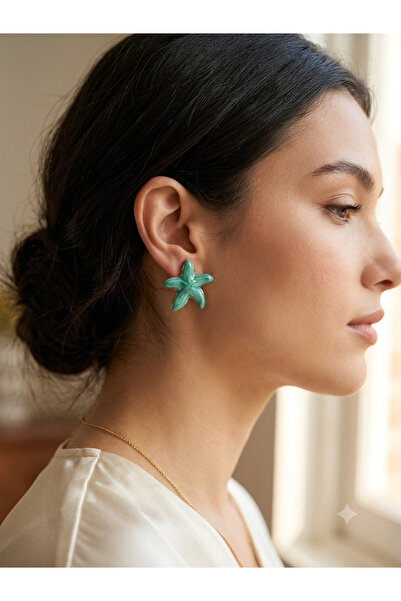 Stelle Jewelry أقراط نجم البحر الملونة المصنوعة من الفولاذ المقاوم للصدأ - مج...