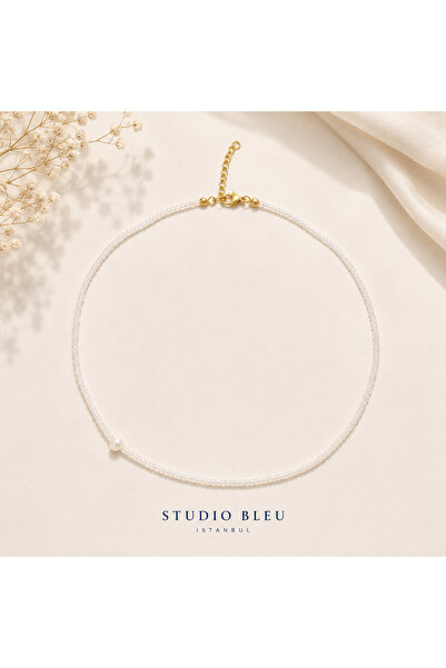 Generic Brand Studio Bleu Pearl Detailed Minimal Necklace