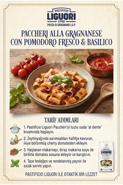 LIGUORI Paccheri İtalyan Makarna 500 Gr.