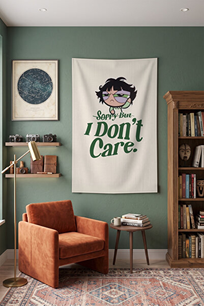 Milura Powerpuff Girls Buttercup Tasarımlı Sorry I Don't Care Duvar Örtüsü – ...