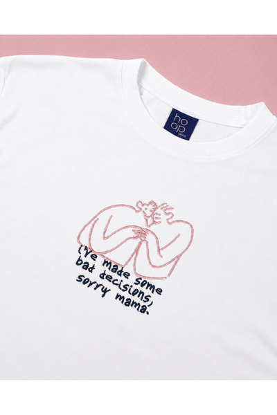 HOOP Goods I Sorry Mama I Nakış İşlemeli Oversize Tişört