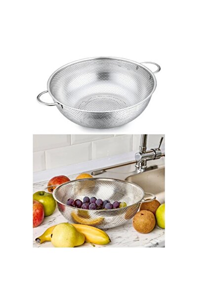 Empressco Stainless Steel Pasta Strainer with Metal Handle