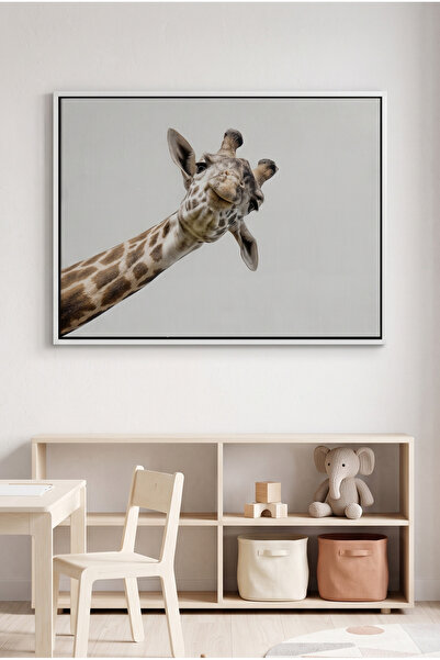 Jasmine Art Happy Giraffe Kids Wall Art | Portrait Framed Canvas Print | Luxu...