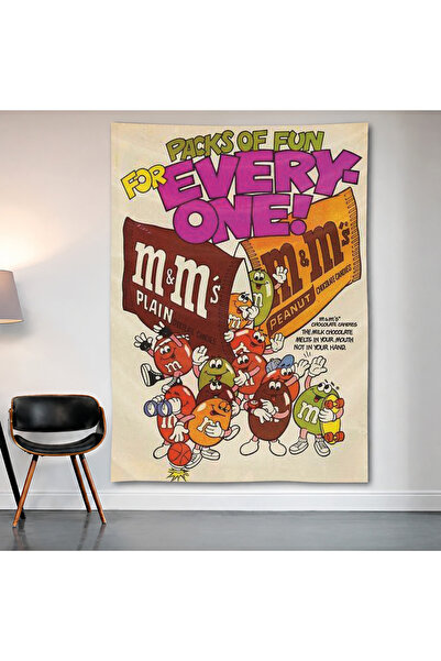 Geek Cultcha M&M's Vintage Advertisement Wall Cloth Wall Tapestry First Quali...