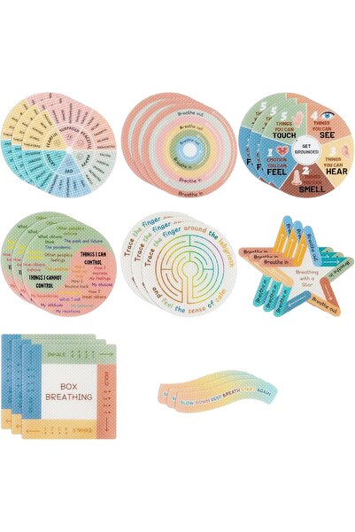 Arabest 8 Pcs Sensory Stickers,Textured Tactile Mindfulness Sticker,Stress An...
