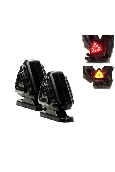 Flexzon LED Σετ Κόρνας Τριγωνική Φιμέ 12V / 24V IP67 Κόκκινο / Πορτοκαλί