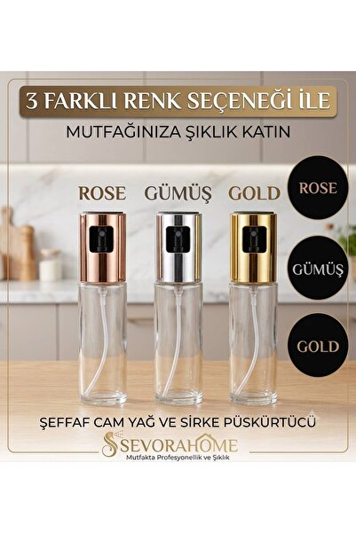 SEVORAHOME Yağ Sirke Püskürtücü Cam Sprey Şişe Yağdanlık Ve Limon Püskürtme Ş...