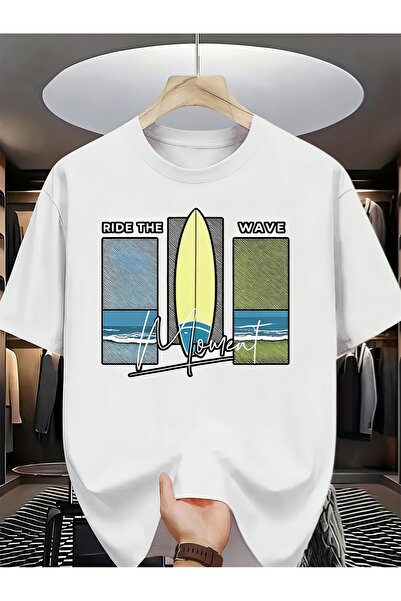 135 تيشيرتات رجالية مضحكة وفريدة من نوعها من Ride The Wave Surfboard للربيع و...