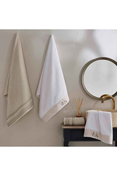 Taç Belinda Pure Cotton Cotton Hammam Set White Linen