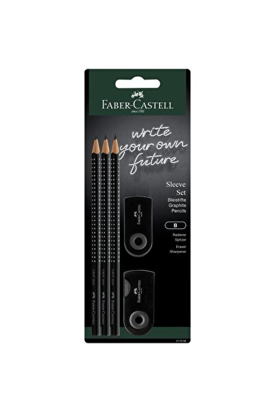 OEM Set creioane B Faber Castell 3 piese cu radiera si ascutitoare