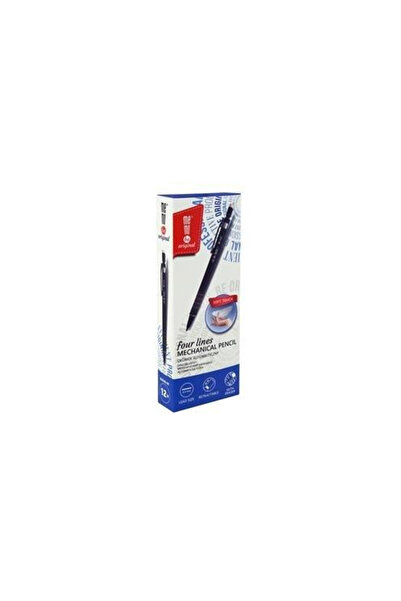 Memobe Creion mecanic/creion automat FourLines 0,5 mm HB cu guma, negru, 12 buc.
