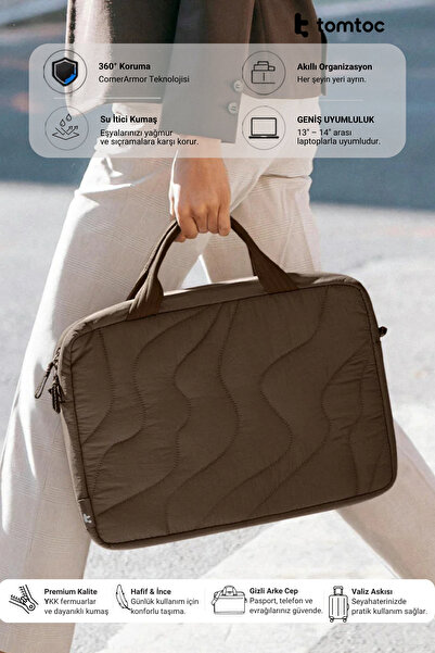 Tomtoc Terra A28 14 Inch Brown MacBook Pro Case - A28D3Y1
