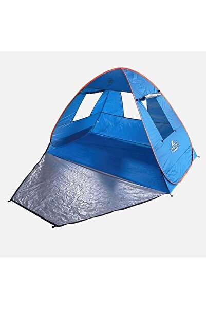 SIGMA TOY Cort de plajă albastru, tip pop-up, cu ferestre, 200 x 120 x 130 cm