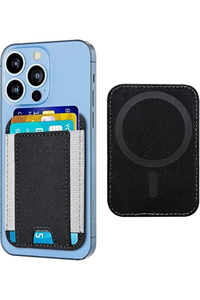 Generic Vegan Leather for MagSafe Wallet, Stretchy Magnetic Phone Wallet, for...