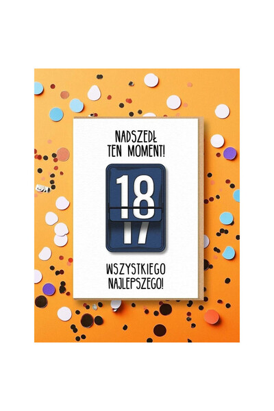 OEM Felicitare 18 ani Nadwyraz.com multicolor cu plic 0x14x18cm