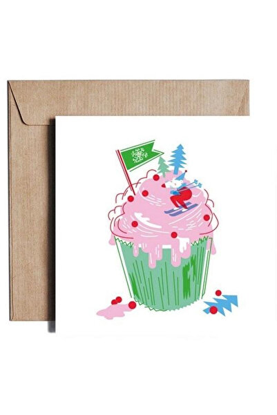 Pieskot Felicitare Munte Roz, format 153x152 mm, cu plic, Multicolor, 1 buc
