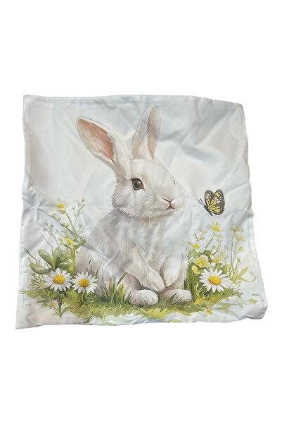 OEM Pillowcase, white, with bunny, 45x45cm