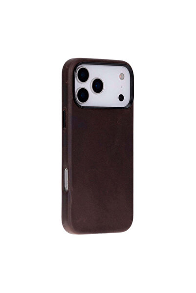 BloominBag BloomCase Mono Espresso Brown Apple iPhone 17 Pro (6.3") Hakiki De...