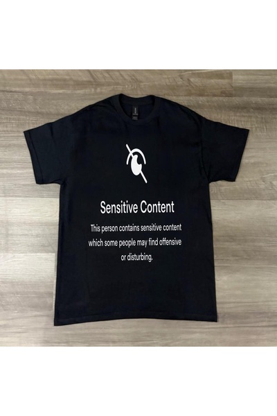 Grafftee Clothing Sensitive Content t Printed Unisex Oversize T-Shirt