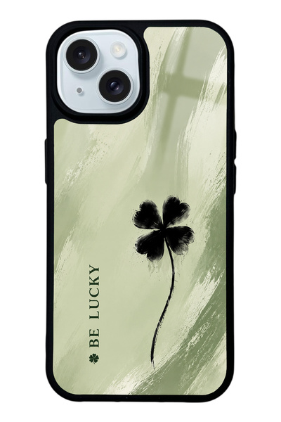 Spoyi iPhone 15 Sage Lucky Clover Tasarımlı Glossy Telefon Kılıfı