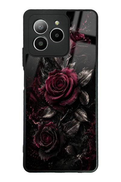 Spoyi Omix X7 Obsidian Burgundy Roses Design Glossy Phone Case