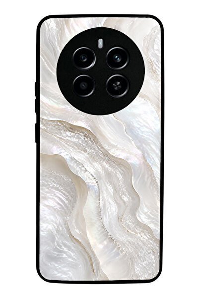 Spoyi Realme 12 Pro Plus Ivory Pearl Flow Tasarımlı Glossy Telefon Kılıfı