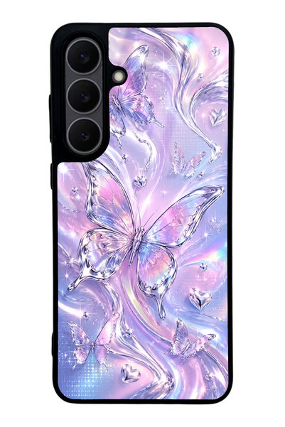 Spoyi Samsung S25 Fe Iridescent Dream Butterfly Design Glossy Phone Case