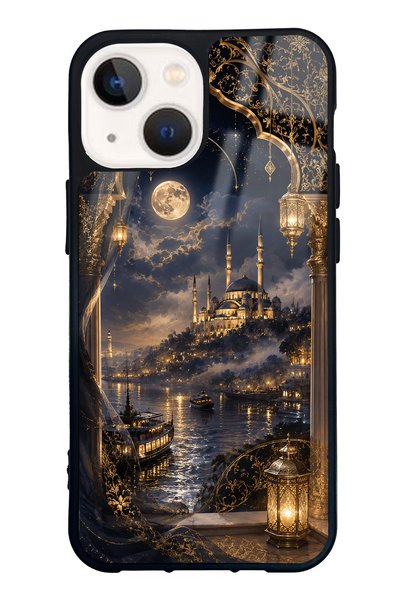 Spoyi iPhone 13 Mini Glossy Phone Case with Midnight Bosphorus Design