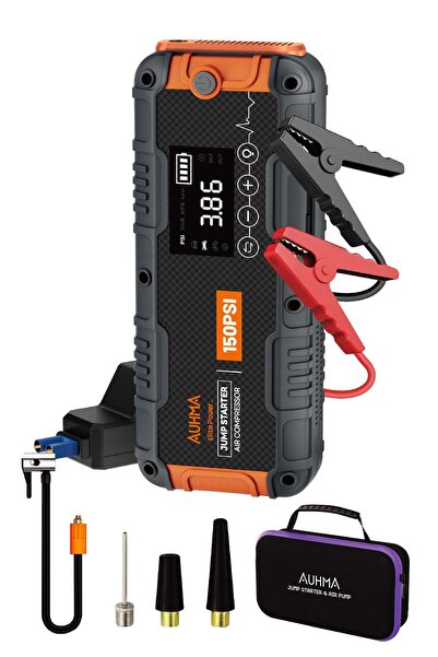 auhma A9955 16.000 mAh Akü Takviye Cihazı Şarjlı Hava Kompresörü 150 PSI Last...