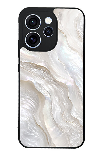 Spoyi Oppo Reno 15 Pro Ivory Pearl Flow Tasarımlı Glossy Telefon Kılıfı