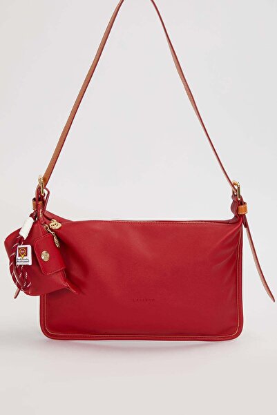 Levidor Dark Brown Charm Accessory Detailed Baguette Bag