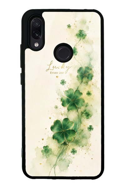 Spoyi حافظة هاتف لامعة بتصميم Lucky Clover Whisper لهاتف Xiaomi Redmi Note 7